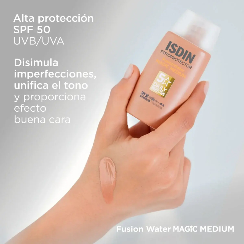 Isdin Fotoprotector Fusion Water Magic Medium Spf50 50ml Crema Facial - Imagen 8