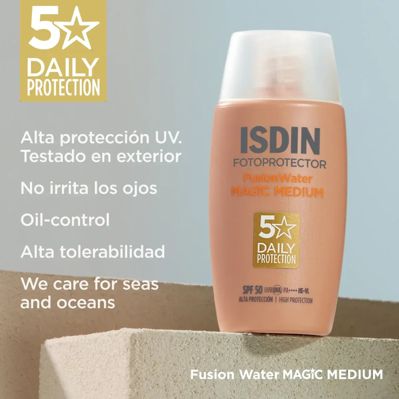 Isdin Fotoprotector Fusion Water Magic Medium Spf50 50ml Crema Facial - Imagen 7