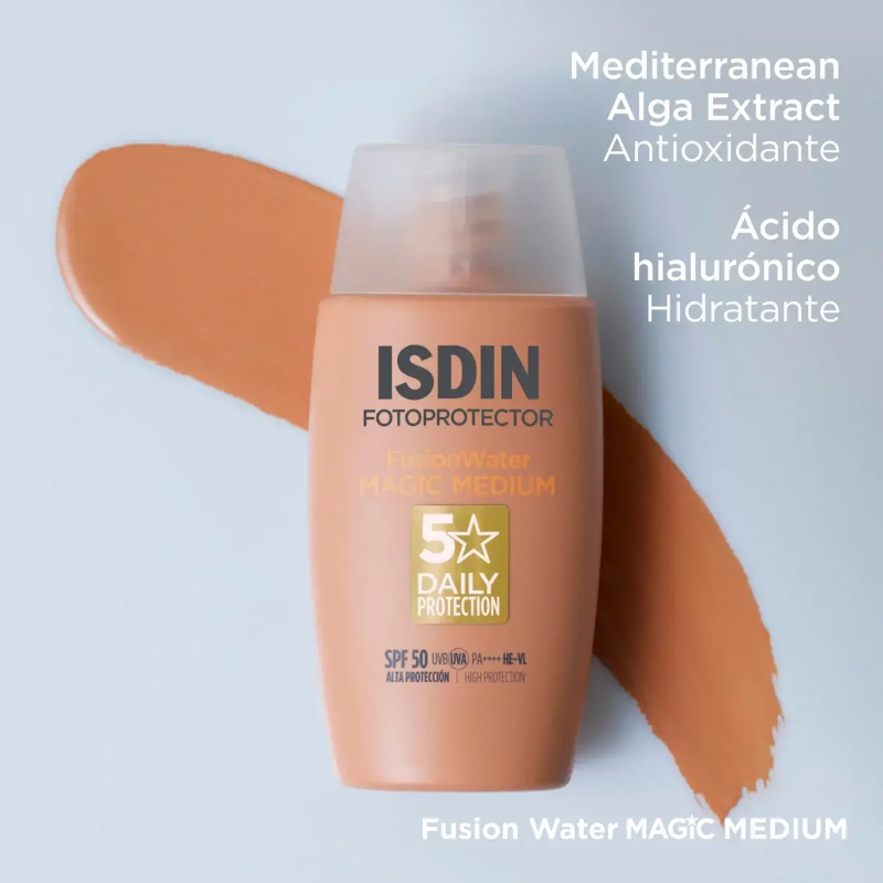 Isdin Fotoprotector Fusion Water Magic Medium Spf50 50ml Crema Facial - Imagen 4