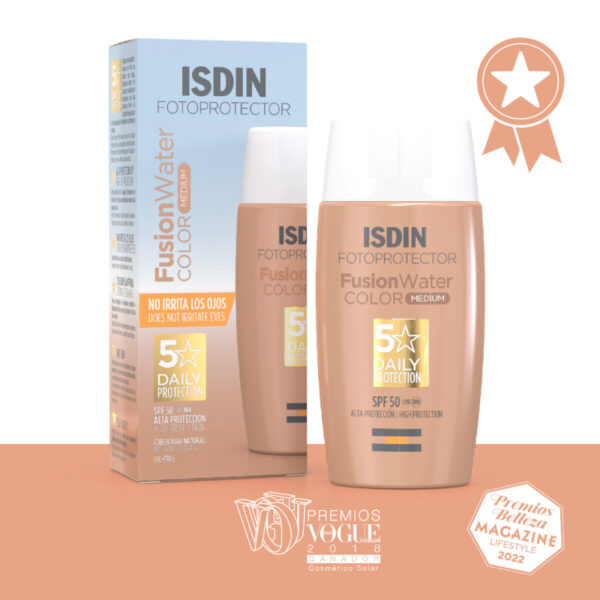 Isdin Fotoprotector Fusion Water Con Color Medio Spf50+ 50ml Crema Facial