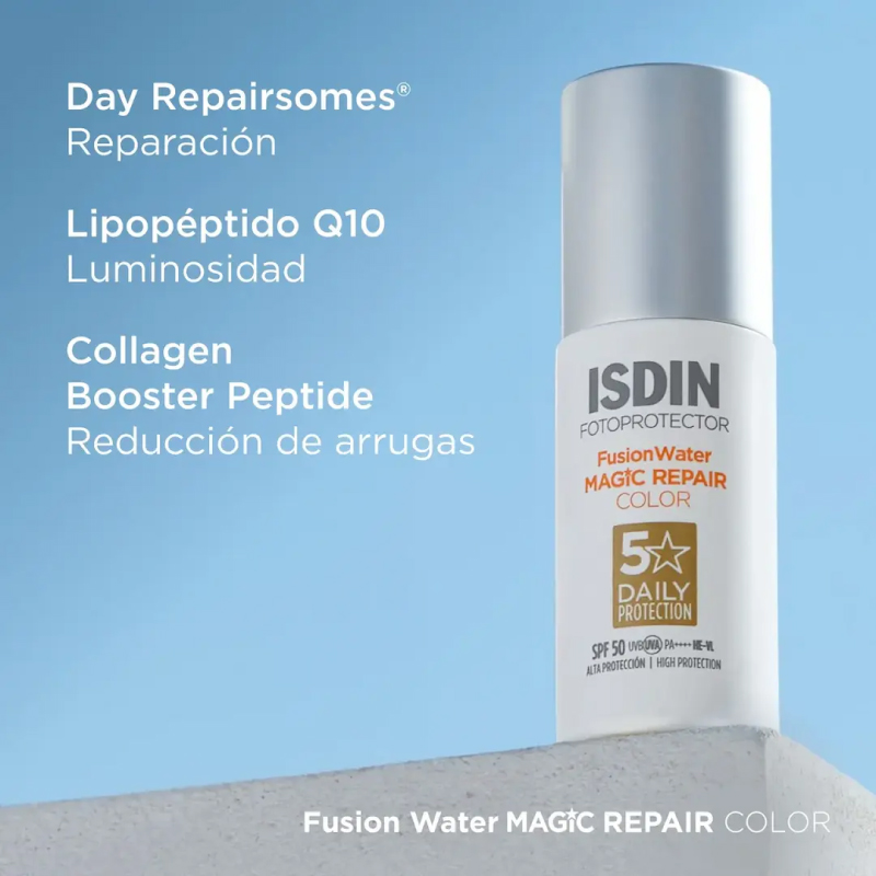 Isdin Fotoprotector Fusion Water Magic Repair Color Spf50 50ml Crema Facial - Imagen 4