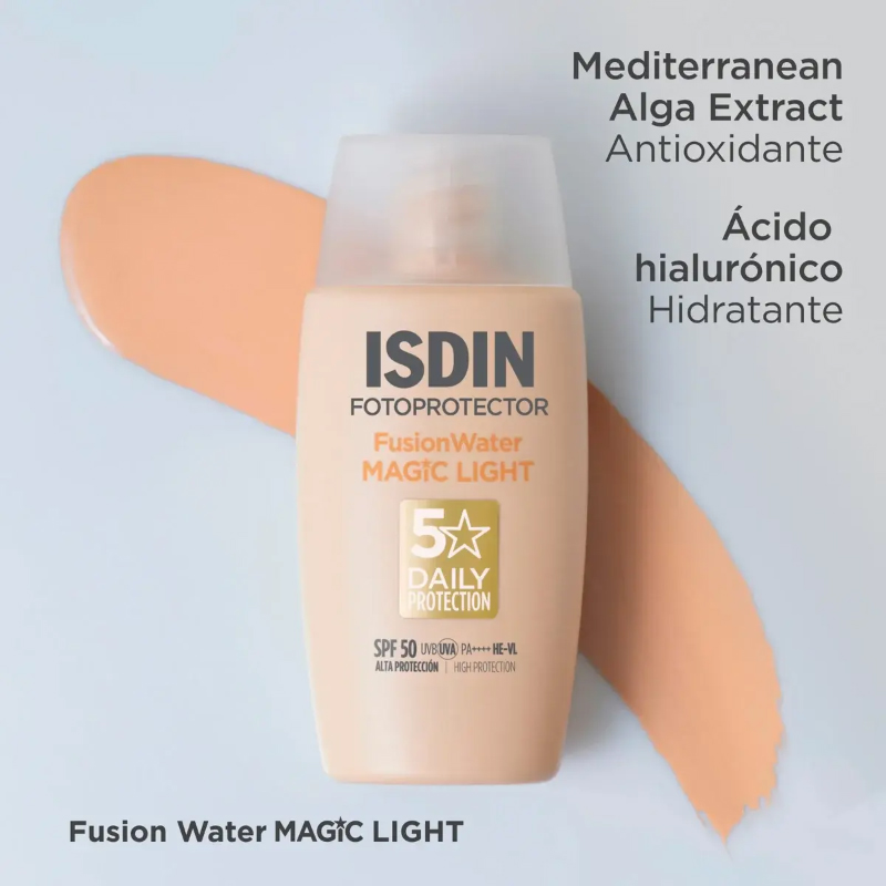 Isdin Fotoprotector Fusion Water Magic Light Spf50 50ml Crema Facial - Imagen 4