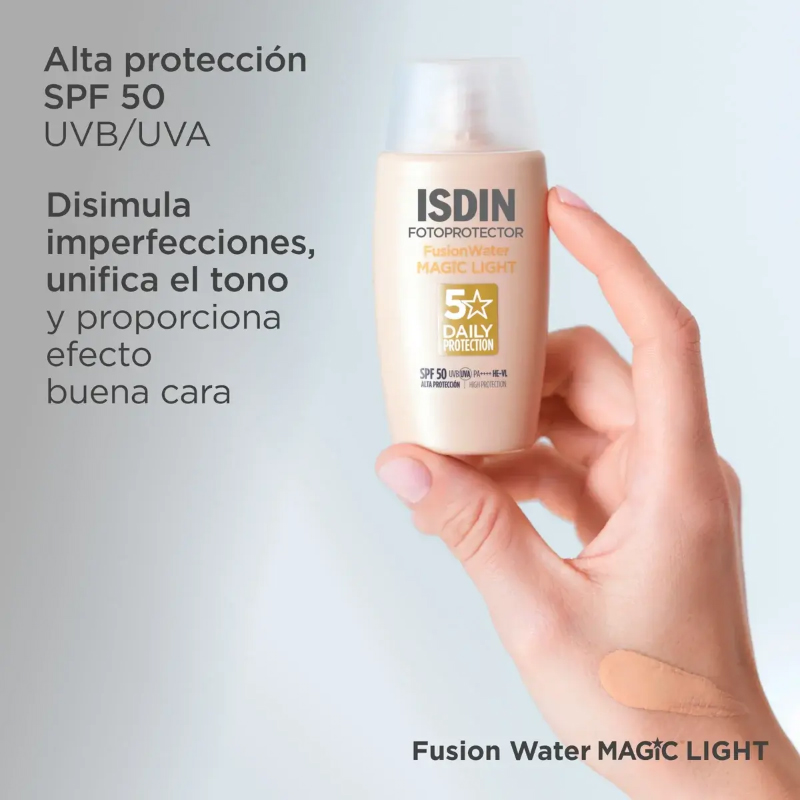 Isdin Fotoprotector Fusion Water Magic Light Spf50 50ml Crema Facial - Imagen 6