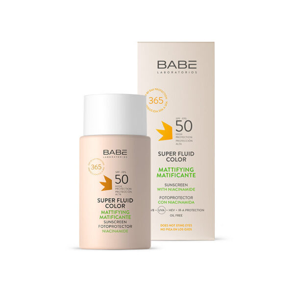 Babe Fotoprotector Solar Super Fluid Color Matificante Spf50 50ml Fluido Facial