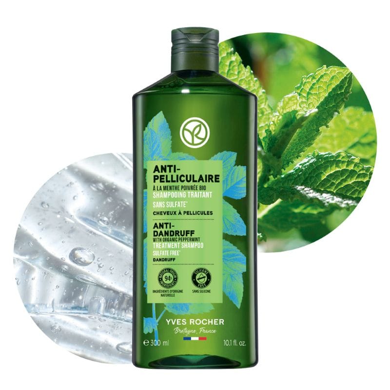 Yves Rocher Anti-pelliculaire Shampoo Con Menta Cabello Con Caspa 300ml - Imagen 2
