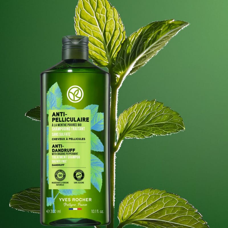 Yves Rocher Anti-pelliculaire Shampoo Con Menta Cabello Con Caspa 300ml - Imagen 3