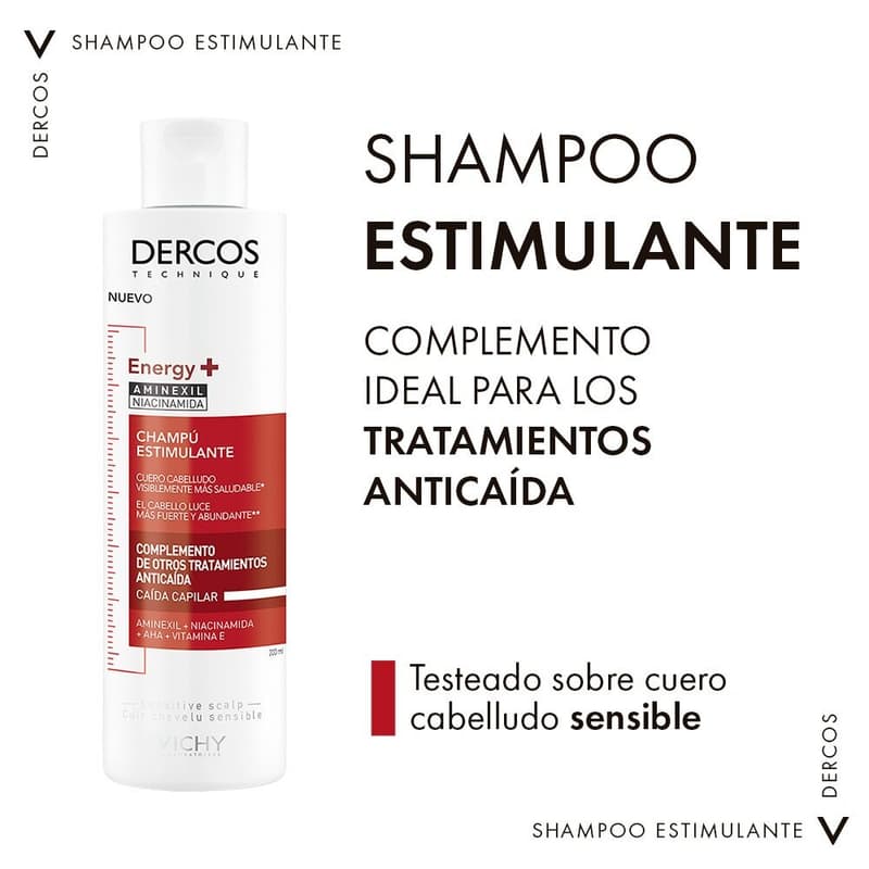 Vichy Dercos Energizante 200ml Shampoo Anticaida - Imagen 3