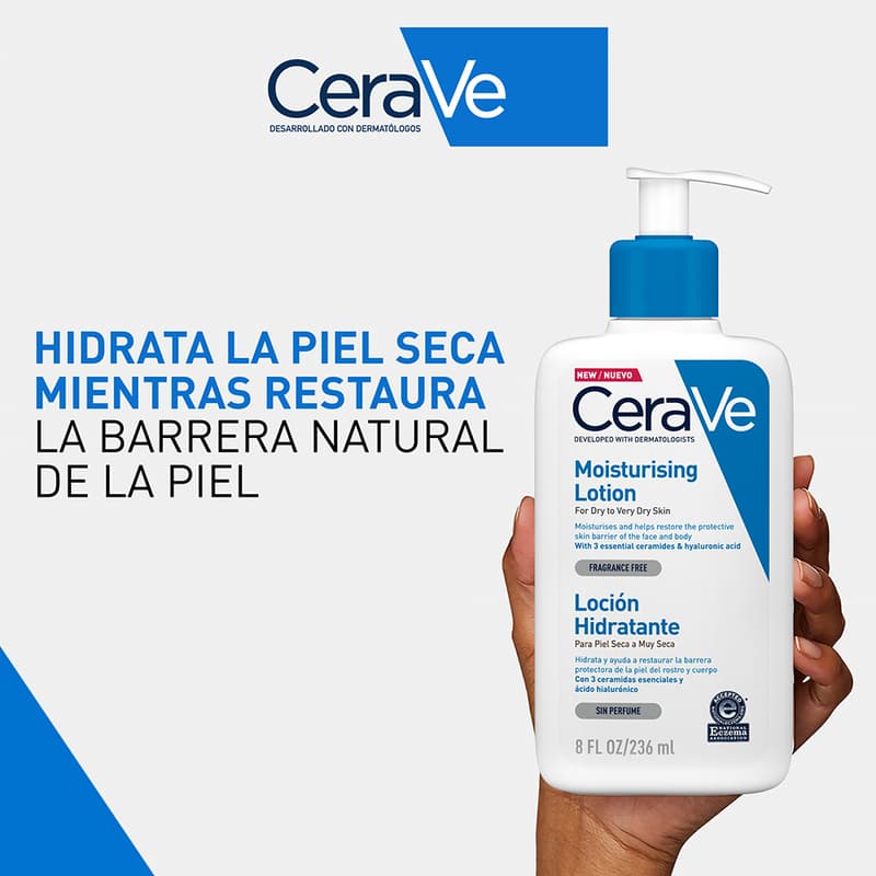 Cerave Hidratante Piel Seca 236ml Locion Facial Y Corporal - Imagen 11