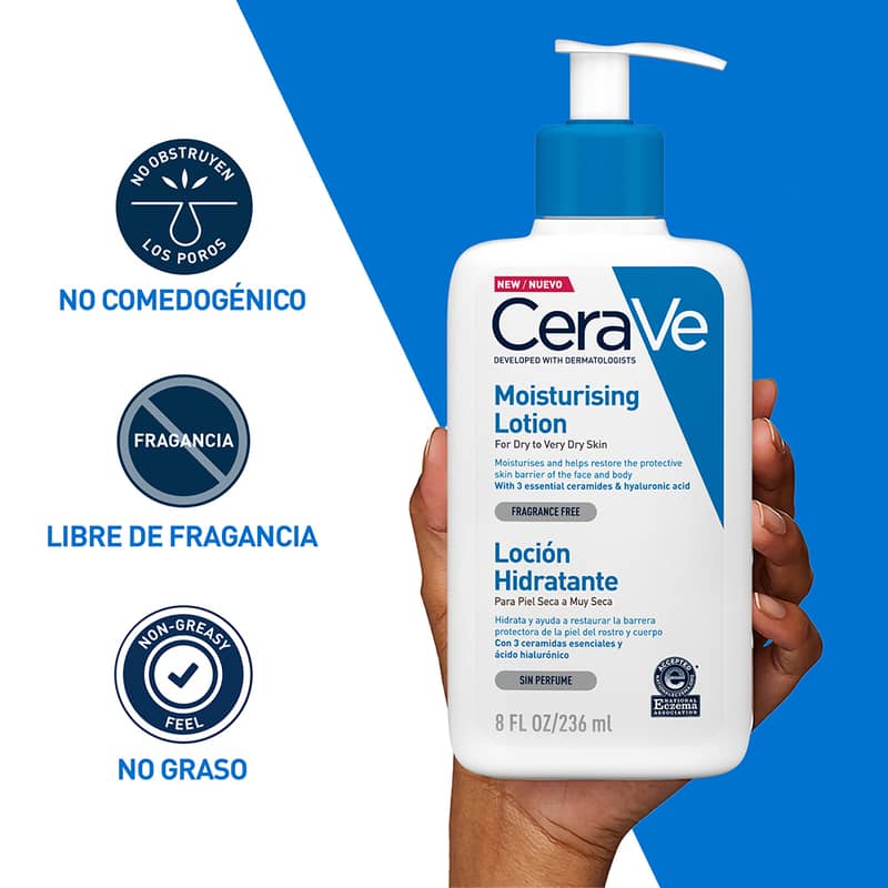Cerave Hidratante Piel Seca 236ml Locion Facial Y Corporal - Imagen 5