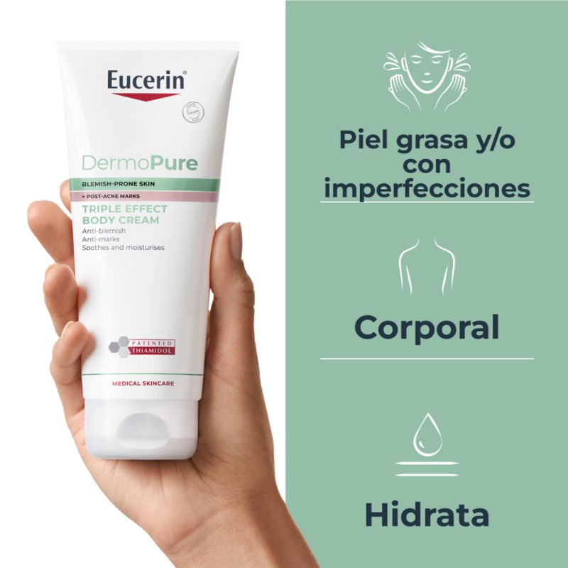 Eucerin Dermo Pure Oil Control Triple Effect 200ml Crema Corporal - Imagen 2